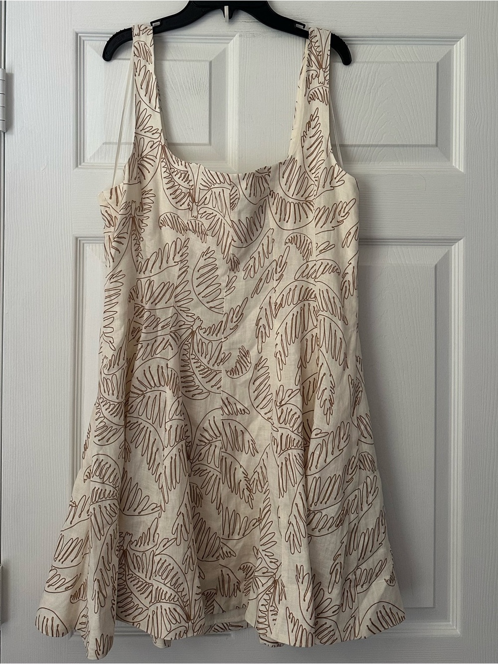 Antonio Melani x M.G. Style Nat Palm Drawing Print Linen Mini Dress